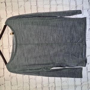 Athleta Essence Flow Printed Top Spacedye Pattern Blue size S